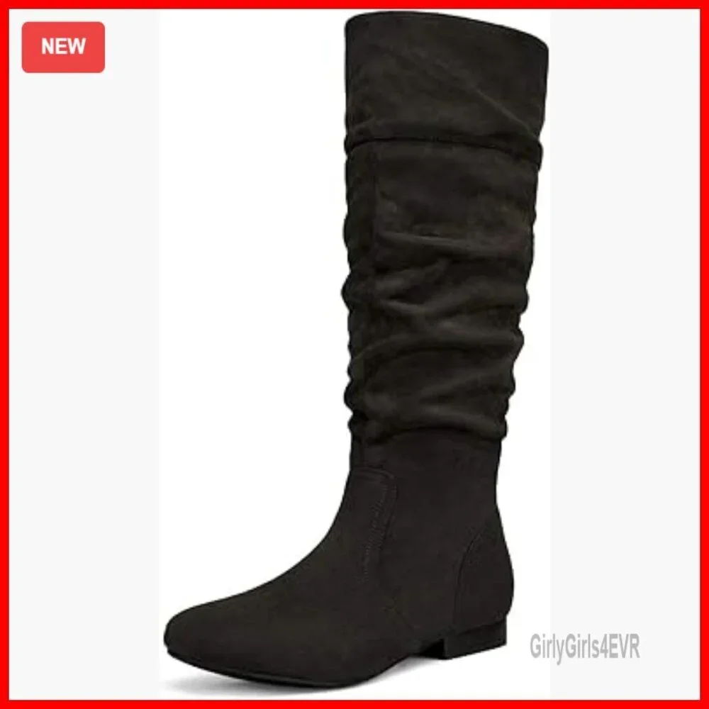 Women's Knee High Pull On Winter Boots with Faux Fur Lining